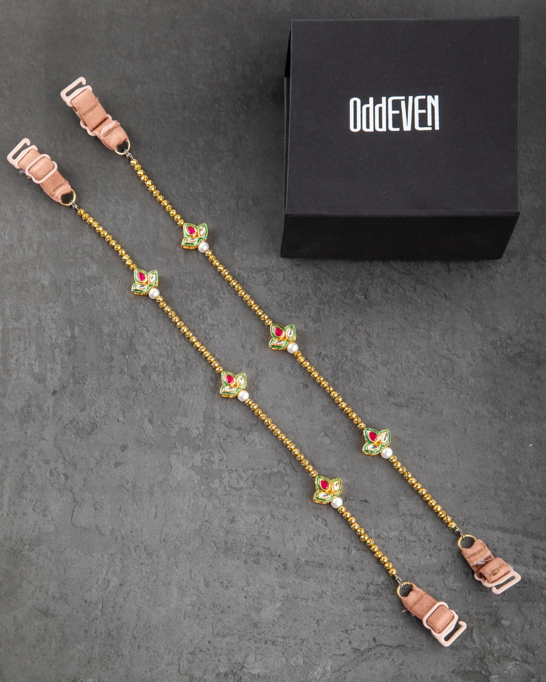 Gold Kundan Beaded Bra Straps