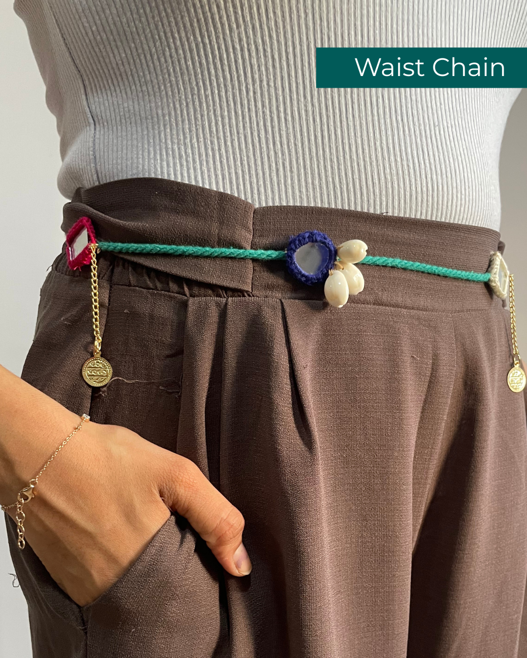 Green Boho Phone Chain - 3 in 1 OddEven Accessory