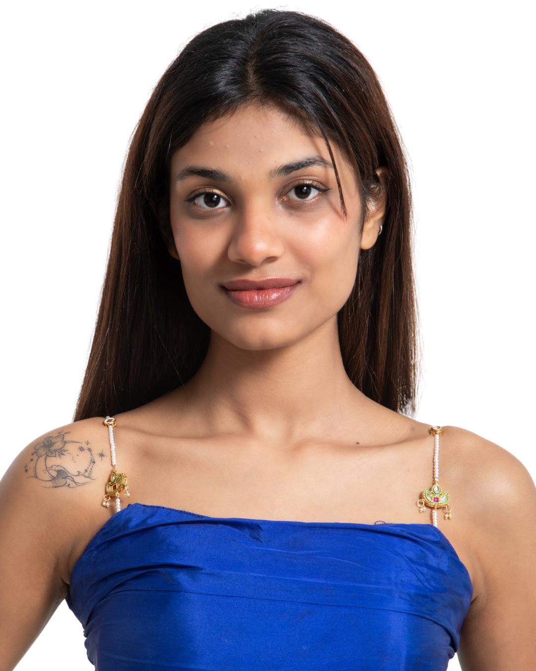 Kundan Elegance Beaded Bra Straps