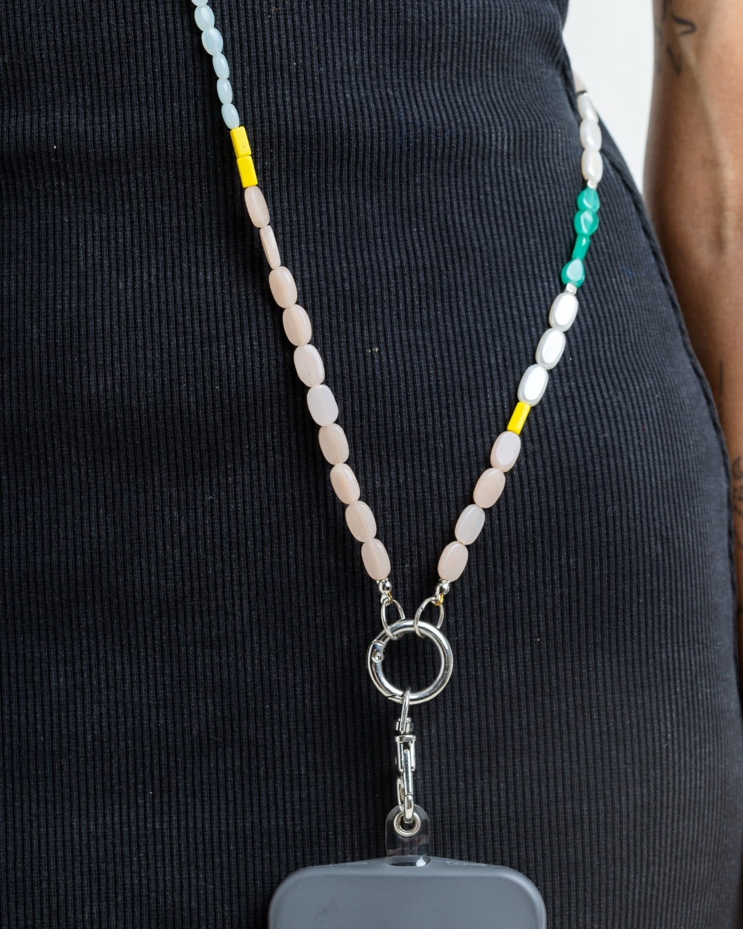 Multicolor Pastel Beaded Phone Chain