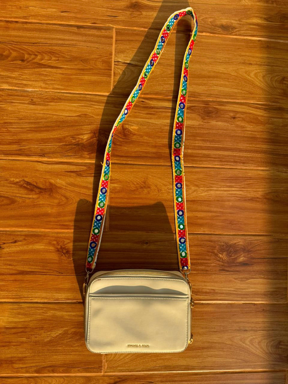 White Kutchi Bharat Phone / Bag Belt
