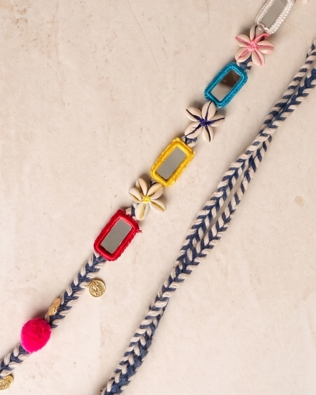 Blue Mirror Boho Phone Chain/Bag Chain