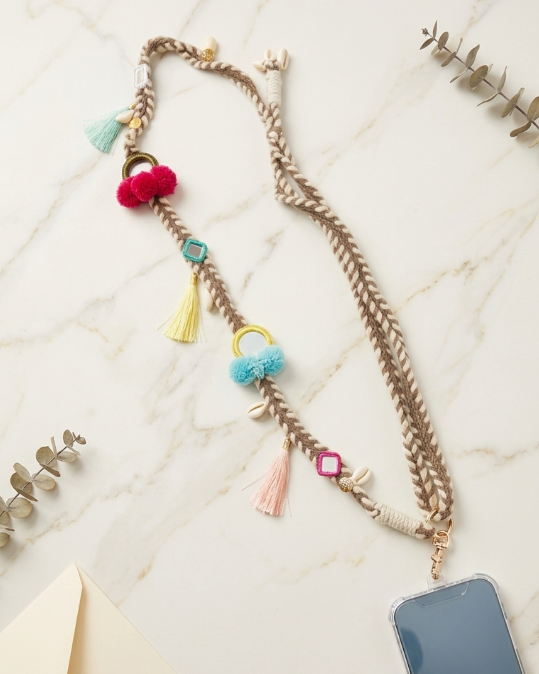 Grey Boho Tassel Crossbody Phone Chain/Bag Chain