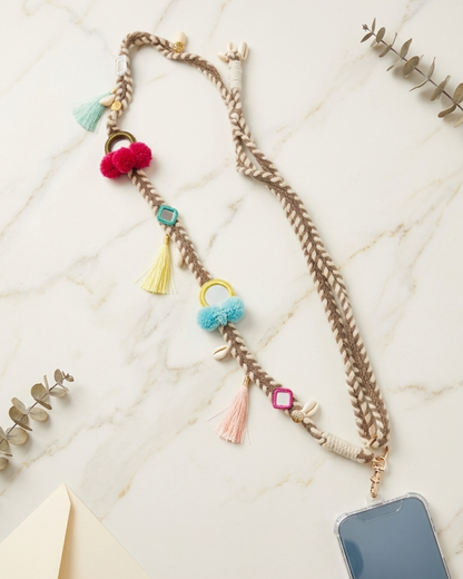 Grey Boho Tassel Crossbody Phone Chain/Bag Chain