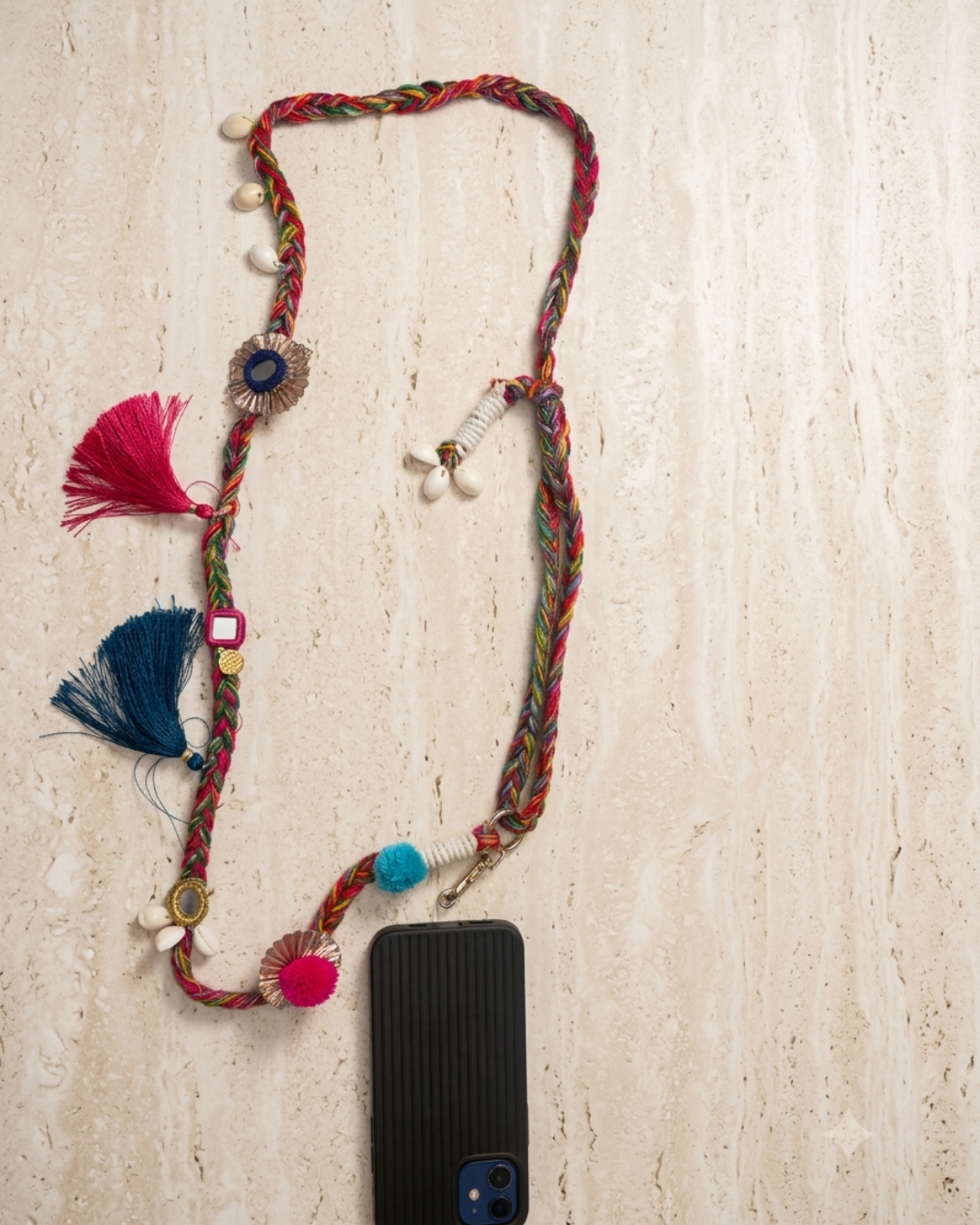 Multicolour Boho Tassel Crossbody Phone Chain/Bag Chain