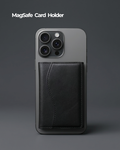 Black Magsafe Card Wallet for Phone Lanyard