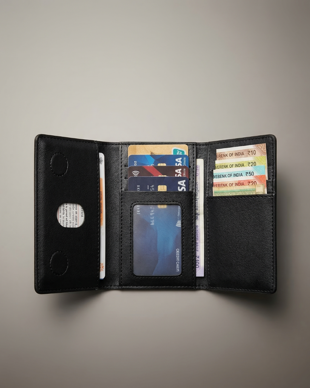 Black Magsafe Card Wallet for Phone Lanyard