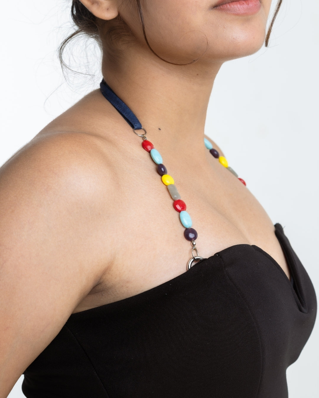 Multicolor Halter Neck Beaded Bra Straps