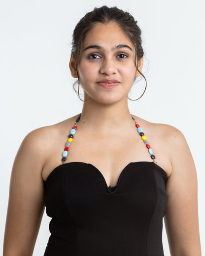 Multicolor Halter Neck Beaded Bra Straps