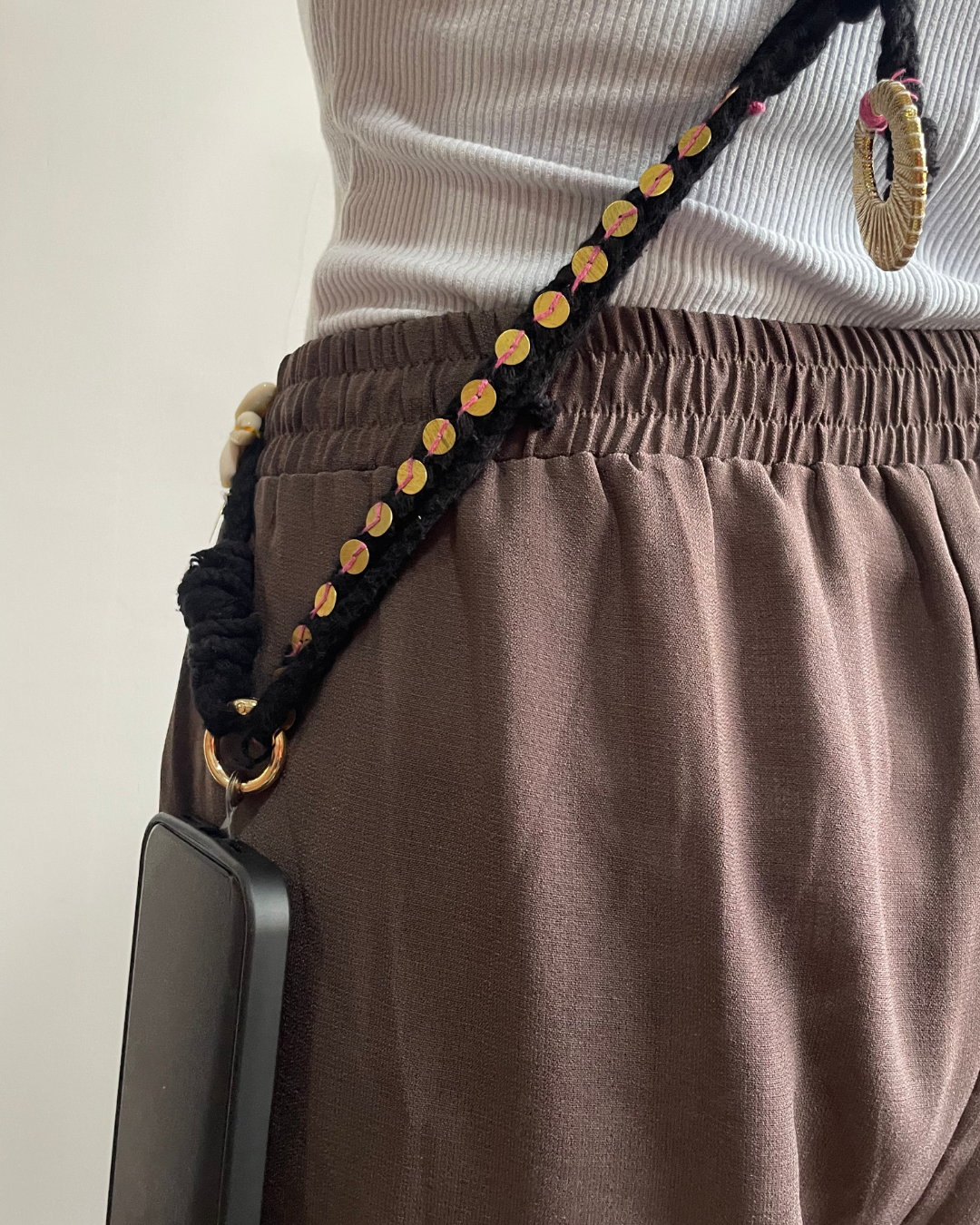 Black Boho Phone Chain - 3 in 1  OddEven Accessory