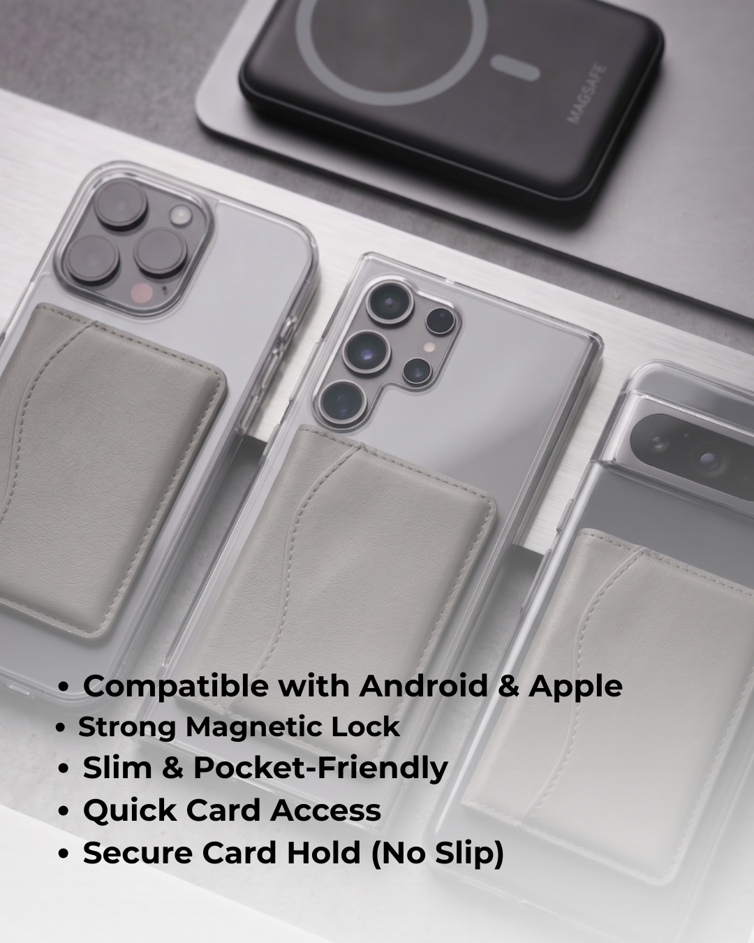 Grey Magsafe Card Holder