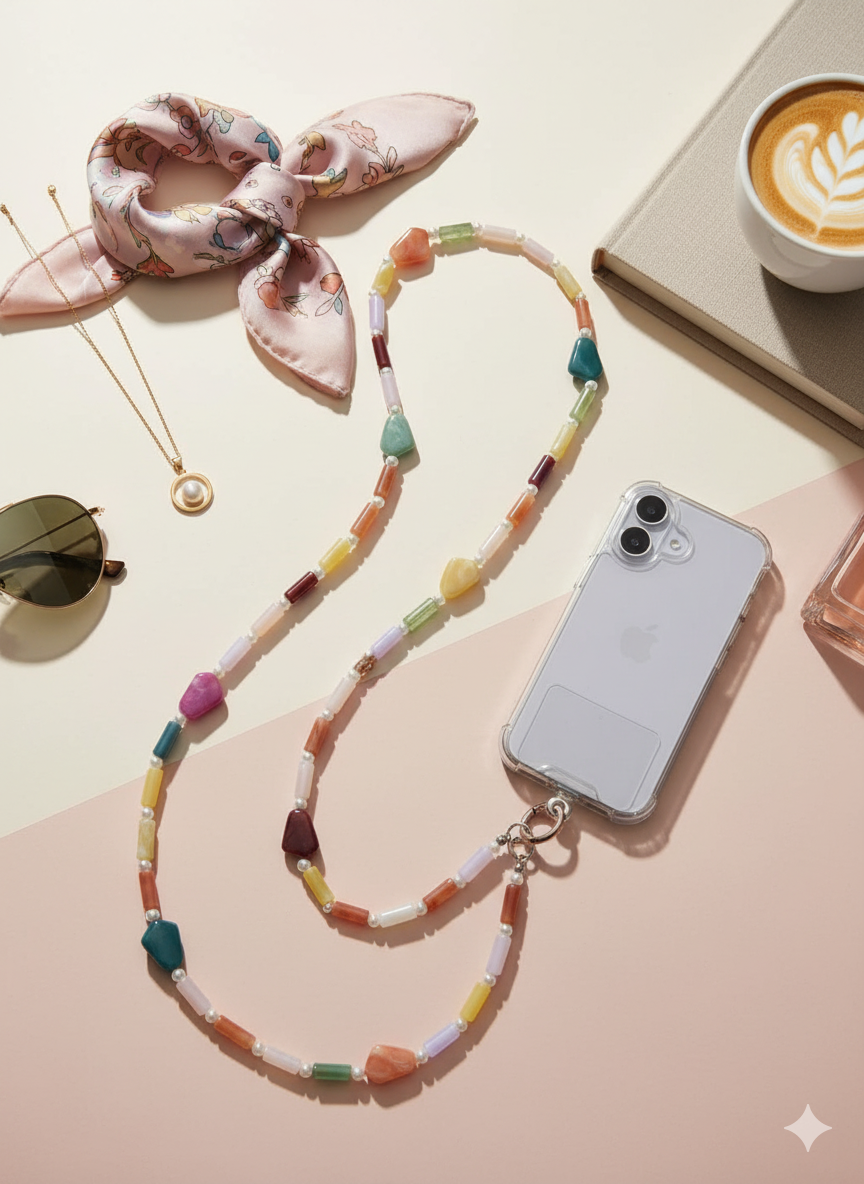 Sorbet Beaded Phone Chain / Lanyard